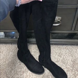 Black knee high booties
